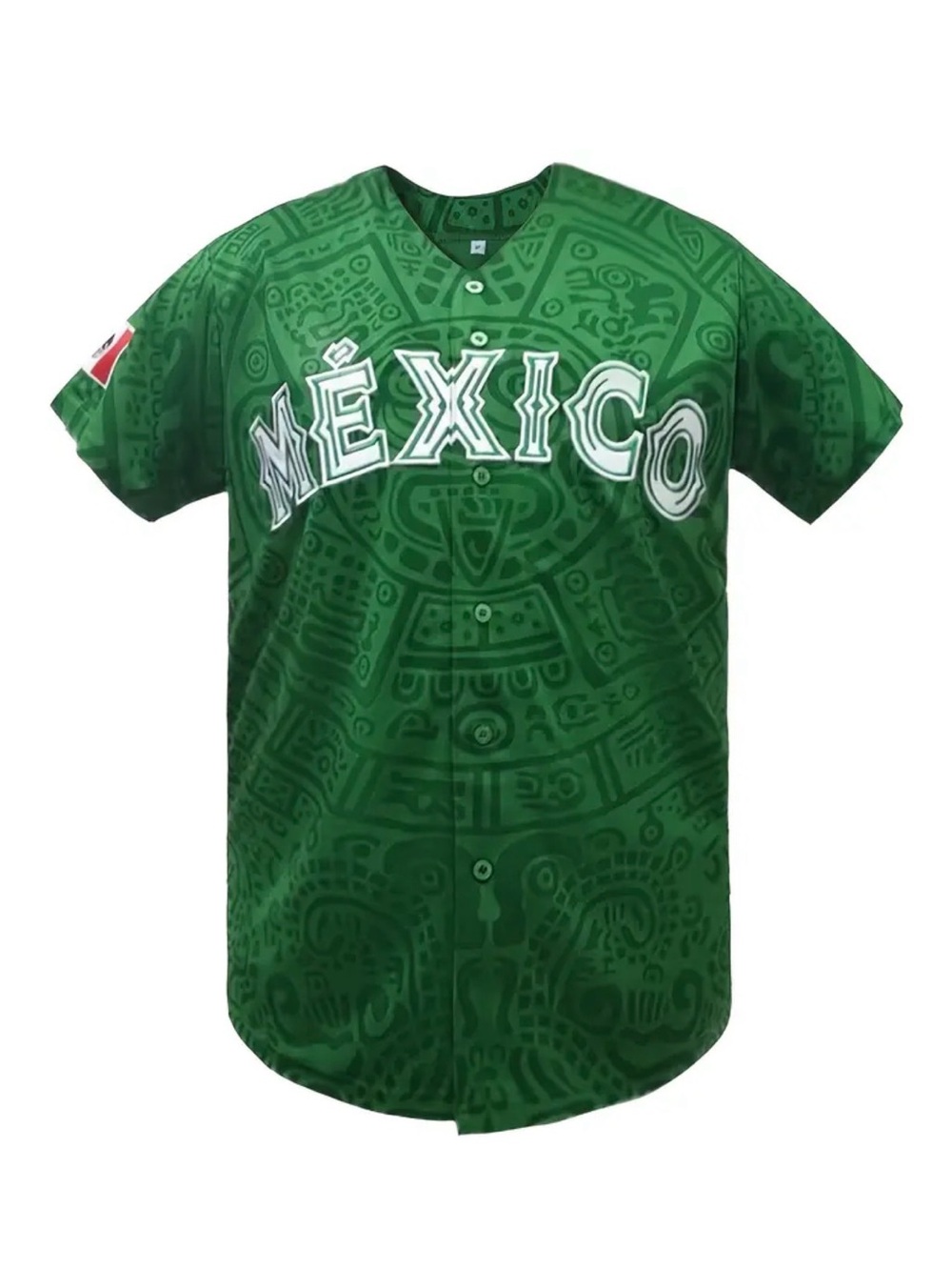 Mexico Green Baseball Jersey Printed Graphic Design - Unbranded